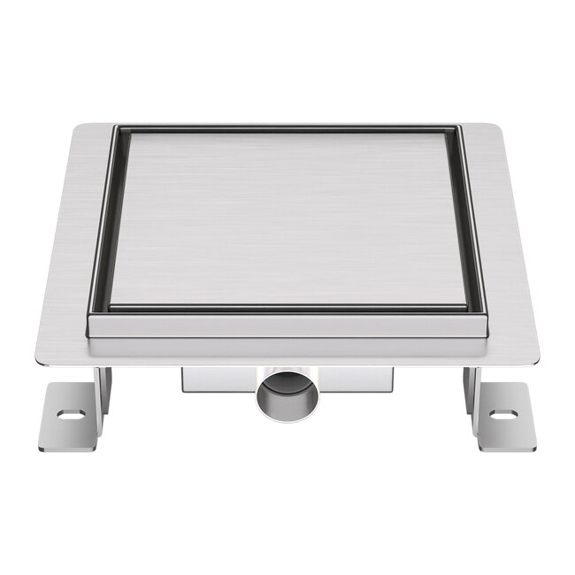 Aloni Doucheput 15 x 15 cm met tegelrooster geborsteld RVS