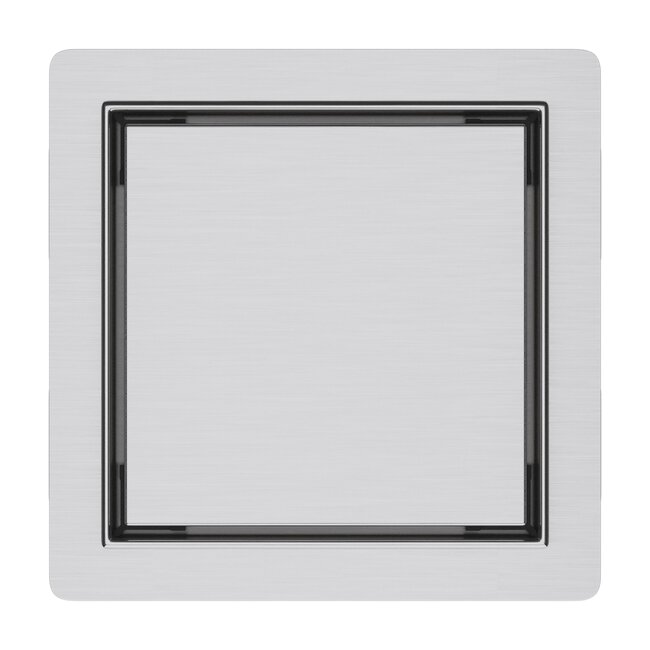 Aloni Doucheput 15 x 15 cm met tegelrooster geborsteld RVS