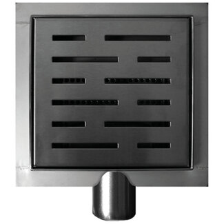 Wiesbaden Doucheput 15 x 15 cm met flens en zijuitlaat RVS