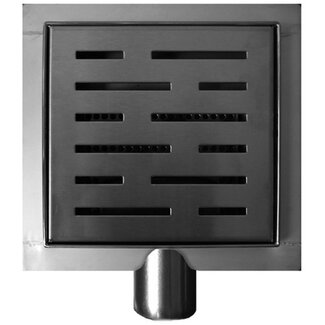 Wiesbaden Doucheput 20 x 20 cm met flens en zijuitlaat RVS