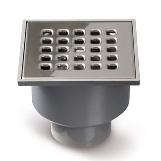 Xellanz Doucheput 10,5 x 10,5 cm met onderuitloop RVS
