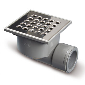 Xellanz Doucheput 10,5 x 10,5 cm met zijuitloop RVS