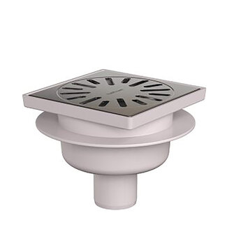 Xellanz Doucheput 15 x 15 cm met onderuitloop RVS