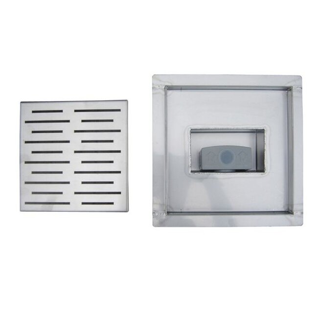 Best Design Doucheput N-Square 15 x 15 cm met flens RVS