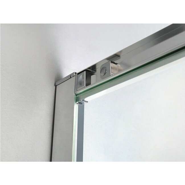 Fabriecio Douchecabine Brescia 120 x 90 x 200 cm met schuifdeur en zijwand, 6 mm helder glas met chroom profiel