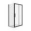Fabriecio Douchecabine Brescia 120 x 80 x 200 cm met schuifdeur en zijwand, 6 mm helder glas met mat zwart profiel