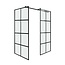 Fabriecio Inloopdouche Florence 120 x 90 x 200 cm met zijwand, 8 mm helder glas met mat zwart raster