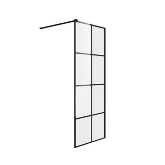 Fabriecio Inloopdouche Florence 60 x 200 cm, 8 mm helder glas met mat zwart raster