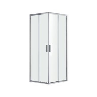 Fabriecio Douchecabine Lazise 100 x 100 x 200 cm met hoekinstap en 2 schuifdeuren, 6 mm helder glas met chroom profiel