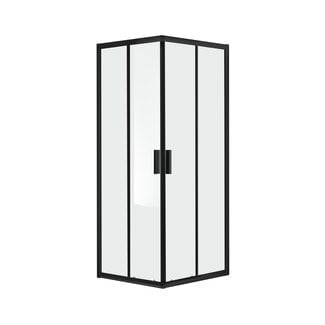 Fabriecio Douchecabine Lazise 100 x 100 x 200 cm met hoekinstap en 2 schuifdeuren, 6 mm helder glas met mat zwart profiel