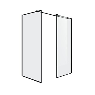 Fabriecio Inloopdouche Modena 120 x 80 x 200 cm met zijwand, 8 mm helder glas met mat zwart kader