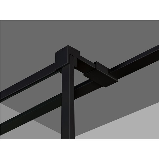 Fabriecio Inloopdouche Modena 120 x 90 x 200 cm met zijwand, 8 mm helder glas met mat zwart kader