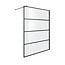 Fabriecio Inloopdouche Monza 110 x 200 cm, 8 mm helder glas met mat zwart lijnendecor