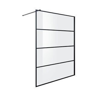 Fabriecio Inloopdouche Monza 120 x 200 cm, 8 mm helder glas met mat zwart lijnendecor