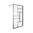 Fabriecio Inloopdouche Napoli 100 x 200 cm, 8 mm helder glas met mat zwart blokdecor