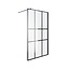 Fabriecio Inloopdouche Torino 120 x 200 cm, 8 mm helder glas met mat zwart raster