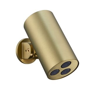 Cilindervormige hoofddouche Ø 8 cm geborsteld goud