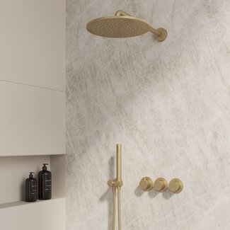 Best Design Inbouw regendoucheset High-End 25 cm mat goud