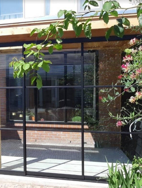 Glazen schuifwand Lido S98 Nero Mat Zwart