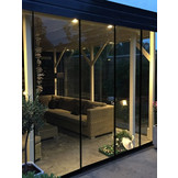 Glazen schuifwand Lido Maatwerk Nero Basic Mat Zwart