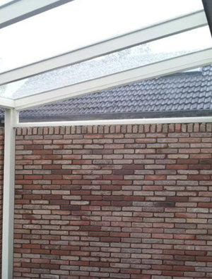Standaard zijspie terrasoverkapping met glas