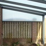 Standaard zijspie terrasoverkapping met polycarbonaat
