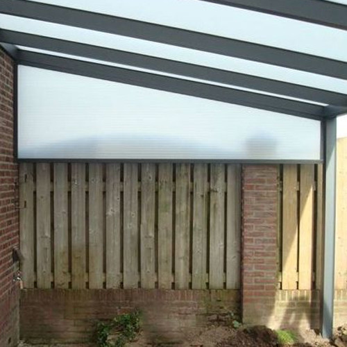 Standaard zijspie terrasoverkapping met polycarbonaat