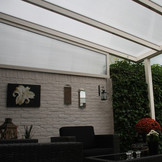 Standaard zijspie terrasoverkapping met polycarbonaat