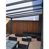 Standaard zijspie terrasoverkapping met polycarbonaat