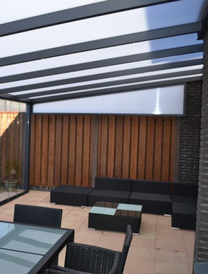 Standaard zijspie terrasoverkapping met polycarbonaat