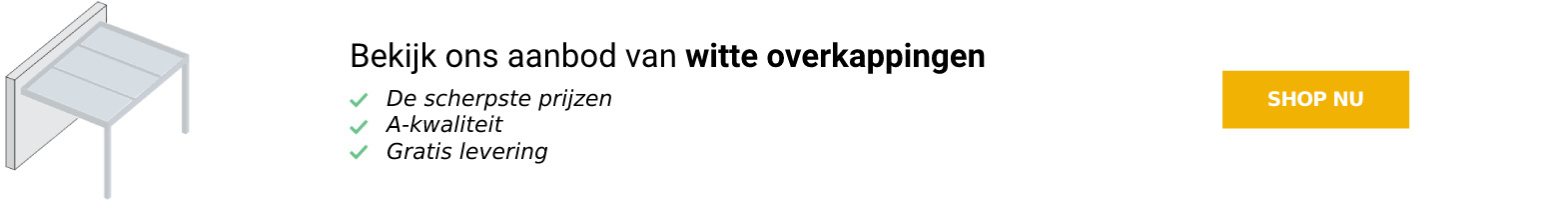 Witte overkapping banner