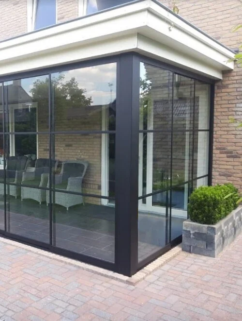 Glazen schuifwand Lido Steelo Nero