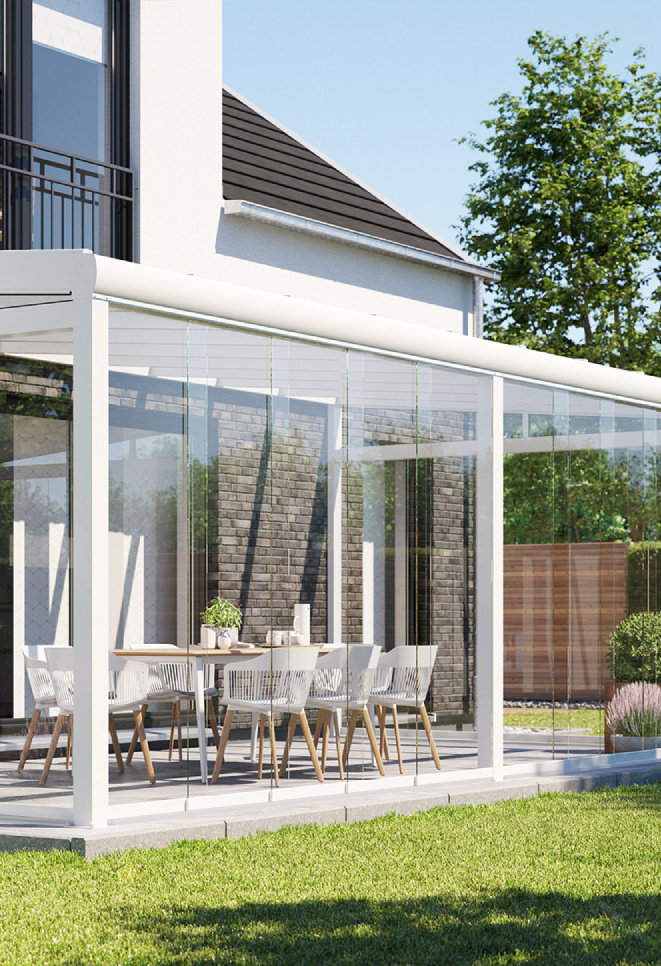 Glazen schuifwand Lido Blanco