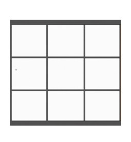 Glazen schuifwand Lido Nero Mat Zwart