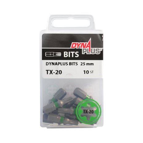 Dynaplus Dynaplus schroefbit 25 mm groen 10 stuks T20 Dynaplus Dynaplus schroefbit 25 mm groen 10 stuks T20