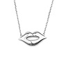 All the Luck in the World Souvenir Silverplated Necklace Lips All the Luck in the World Souvenir Silverplated Necklace Lips