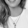 All the Luck in the World Charm Silverplated Necklace Peony Square All the Luck in the World Charm Silverplated Necklace Peony Square