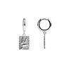 All the Luck in the World Charm Silverplated Earring Hummingbird Rectangle All the Luck in the World Charm Silverplated Earring Hummingbird Rectangle