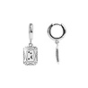 All the Luck in the World Charm Silverplated Earring Moon Stars Rectangle All the Luck in the World Charm Silverplated Earring Moon Stars Rectangle
