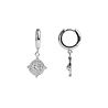 All the Luck in the World Charm Silverplated Earring Rose Circle All the Luck in the World Charm Silverplated Earring Rose Circle