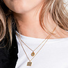 All the Luck in the World Bold Goldplated Necklace Beatle Oval Green Pink All the Luck in the World Bold Goldplated Necklace Beatle Oval Green Pink