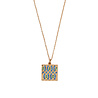 All the Luck in the World Bold Goldplated Necklace Graphic Square Green Blue All the Luck in the World Bold Goldplated Necklace Graphic Square Green Blue