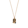 All the Luck in the World Bold Goldplated Necklace Moon Stars Rectangle Black Blue All the Luck in the World Bold Goldplated Necklace Moon Stars Rectangle Black Blue