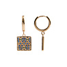 All the Luck in the World Bold Goldplated Earring Graphic Square Green Blue All the Luck in the World Bold Goldplated Earring Graphic Square Green Blue