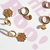 All the Luck in the World Bold Goldplated Earring Graphic Starry Circle Orange Pink All the Luck in the World Bold Goldplated Earring Graphic Starry Circle Orange Pink