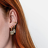 All the Luck in the World Bold Goldplated Earring Panter Square Multi Color All the Luck in the World Bold Goldplated Earring Panter Square Multi Color