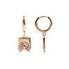 All the Luck in the World Bold Goldplated Earring Rainbow Square Multi Color All the Luck in the World Bold Goldplated Earring Rainbow Square Multi Color