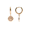 All the Luck in the World Bold Goldplated Earring Sun Circle Purple Pink All the Luck in the World Bold Goldplated Earring Sun Circle Purple Pink