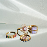 All the Luck in the World Chérie Goldplated Ring Dots Multi All the Luck in the World Chérie Goldplated Ring Dots Multi