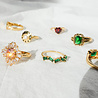 All the Luck in the World Chérie Goldplated Ring Zigzag Green All the Luck in the World Chérie Goldplated Ring Zigzag Green